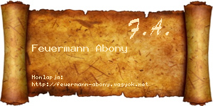 Feuermann Abony névjegykártya